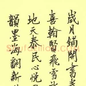 张吉祥 硬笔行书作品《吴震启诗句》图片欣赏