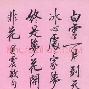 张吉祥 硬笔行书作品《吴震启句》图片欣赏