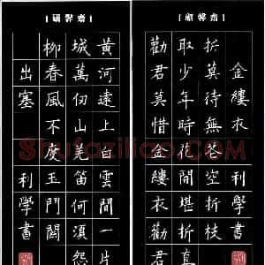 宋利学 硬笔楷书作品《唐诗二首》图片欣赏