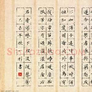 肖一杉 硬笔楷书作品《范成大诗次韵温伯种兰》图片欣赏