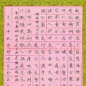 林舒晴(少儿组 14岁 特等奖)硬笔书法大赛 获奖作品图片欣赏