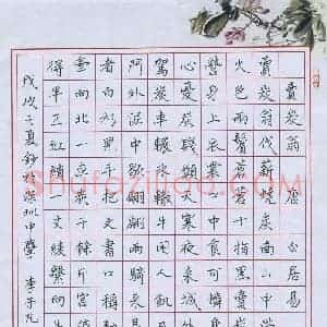 李子凡(少儿组 15岁 特等奖)硬笔书法大赛 获奖作品图片欣赏