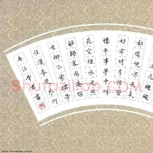 汪学君 硬笔楷书作品《吴文英词唐多令惜别》图片欣赏