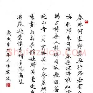 王宁波 硬笔楷书作品《宋词二首》图片欣赏
