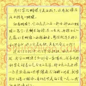 李猛 硬笔行书作品《蝴蝶兰片段》图片欣赏