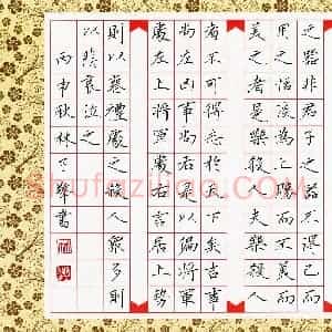 林子擎(少儿组 12岁)硬笔书法大赛 入围作品选登图片欣赏