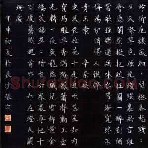 张宇 硬笔楷书作品《宋词三首》图片欣赏