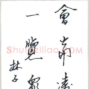 周永 硬笔行书作品《杜甫诗句》图片欣赏