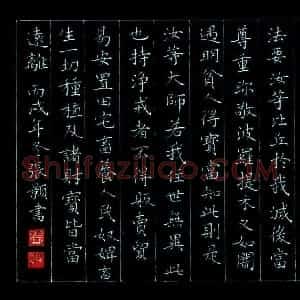 张颢 硬笔楷书作品《释加牟尼》图片欣赏