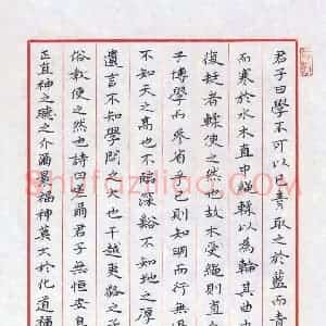 王建松 硬笔楷书作品《荀子劝学》图片欣赏