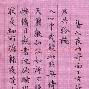 张颢 硬笔楷书作品《自作诗》图片欣赏