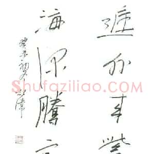 胡伟 硬笔行书作品《五言联》图片欣赏