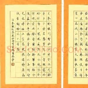 荆霄鹏 硬笔楷书作品《秦观词满庭芳两首》图片欣赏