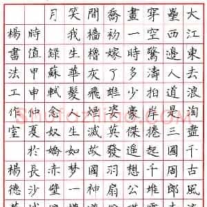 杨德华 硬笔楷书作品《苏轼词念奴娇》图片欣赏
