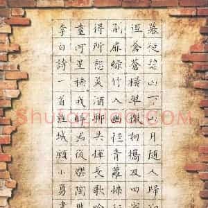 顾小勇 硬笔硬笔楷书作品《李白诗一首》图片欣赏