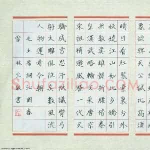 金林生 硬笔楷书作品《毛泽东词沁园春雪》图片欣赏
