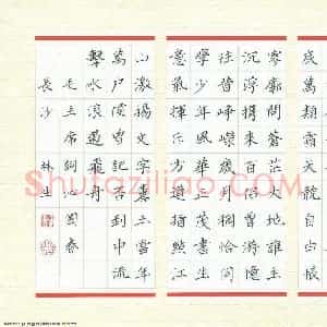 金林生 硬笔楷书作品《毛主席词沁园春长沙》图片欣赏