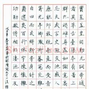 硬笔楷书作品《楷书》图片欣赏
