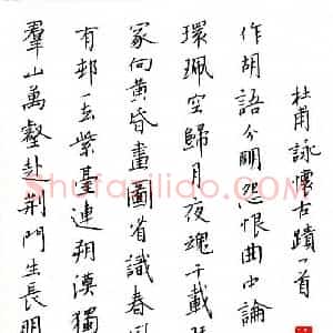 赖晓斌 硬笔楷书作品《杜甫咏怀古迹一首》图片欣赏