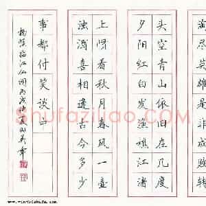 田英章 硬笔楷书作品《杨慎临江仙词》图片欣赏