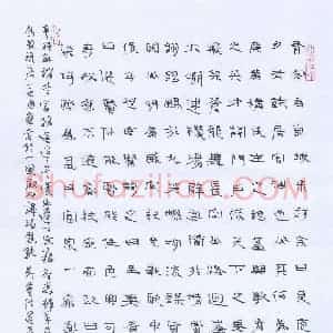 萧望明 硬笔隶书作品《董洪运先生句》图片欣赏