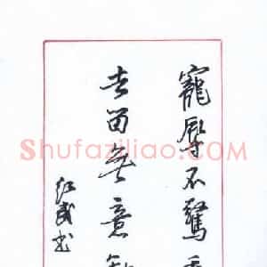 田红武 硬笔行书作品《宠辱不惊句》图片欣赏