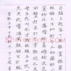 王文坚 硬笔楷书作品《雷歌三首》图片欣赏