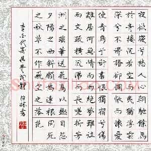 王臣林 硬笔楷书作品《李白代寄情楚词体》图片欣赏
