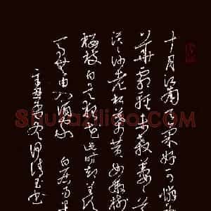 何清玉 硬笔草书作品《白居易诗早冬》图片欣赏