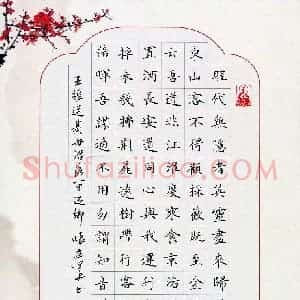 张建华 硬笔楷书作品《王维诗送綦毋潜落弟还乡》图片欣赏