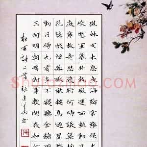 张建华 硬笔楷书作品《王维诗送綦毋潜落弟还乡》图片欣赏