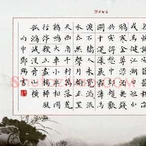邓阳 硬笔楷书作品《元诗四首》图片欣赏