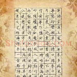 邓阳 硬笔楷书作品《赵秉文完颜璹诗各一首》图片欣赏