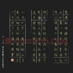 陈汝怀 硬笔楷书作品《苏轼词念奴娇赤壁怀古》图片欣赏
