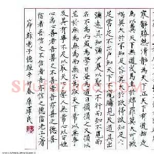 康泽民 硬笔楷书作品《节录老子道德经》图片欣赏