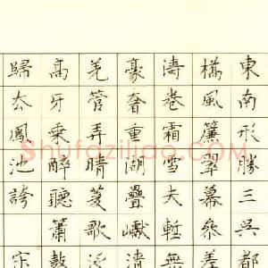 朱胜勇 硬笔楷书作品《柳永望海潮》图片欣赏