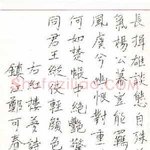 郑可春 硬笔楷书作品《红楼梦词二首》图片欣赏