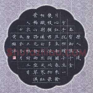 黄镇洋 硬笔楷书作品《王维诗三首》图片欣赏
