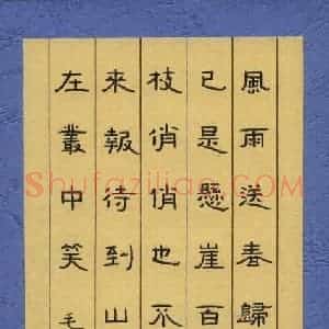 赖勇 硬笔隶书作品《毛泽东词一首》图片欣赏