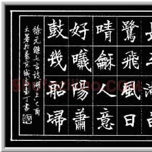 丁宁 硬笔楷书作品《徐元杰诗湖上》图片欣赏