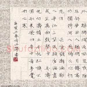 陶诗江 硬笔楷书作品《范仲淹词》图片欣赏