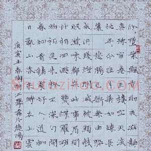 陶诗江 硬笔楷书作品《词二首》图片欣赏