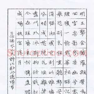 陶诗江 硬笔楷书作品《王沂孙水仙花》图片欣赏
