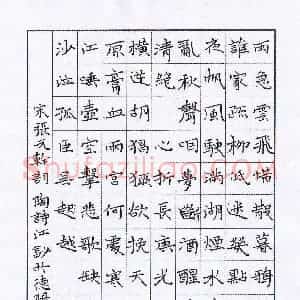 陶诗江 硬笔楷书作品《张元干词》图片欣赏