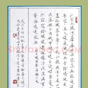 陈云石 硬笔楷书作品《彭元逊疏影寻梅不见》图片欣赏