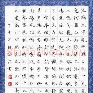 魏奕菲(少儿组 15岁 银奖)硬笔书法大赛 获奖作品图片欣赏