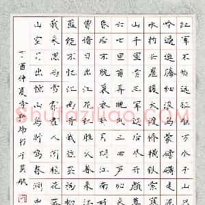 李弘炜(少儿组 12岁 银奖)硬笔书法大赛 获奖作品图片欣赏