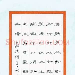 文鸿 硬笔隶书作品《苏轼词》图片欣赏