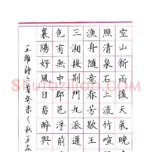 王友才 硬笔楷书作品《王维诗二首》图片欣赏