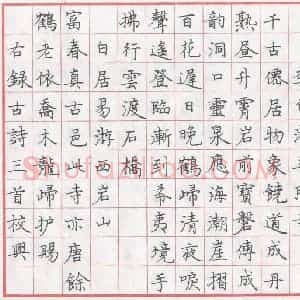朱校兴 硬笔楷书作品《古诗三首》图片欣赏